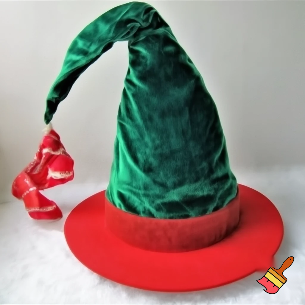 Christmas wizard hat velvet and fabric Santa Claus hat