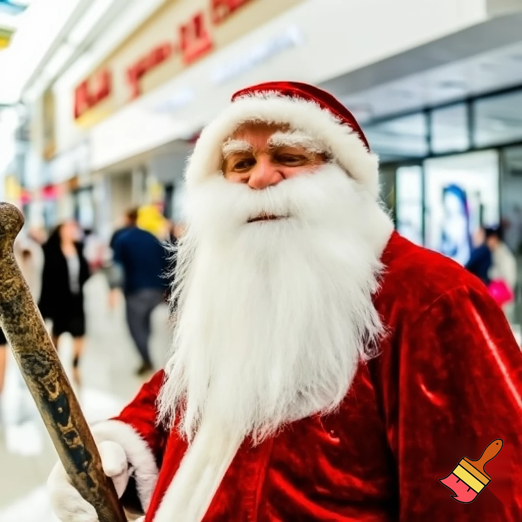 Santa Claus, Russia walking stick with the start the real Santa Claus shopping Centre in Australia
A star