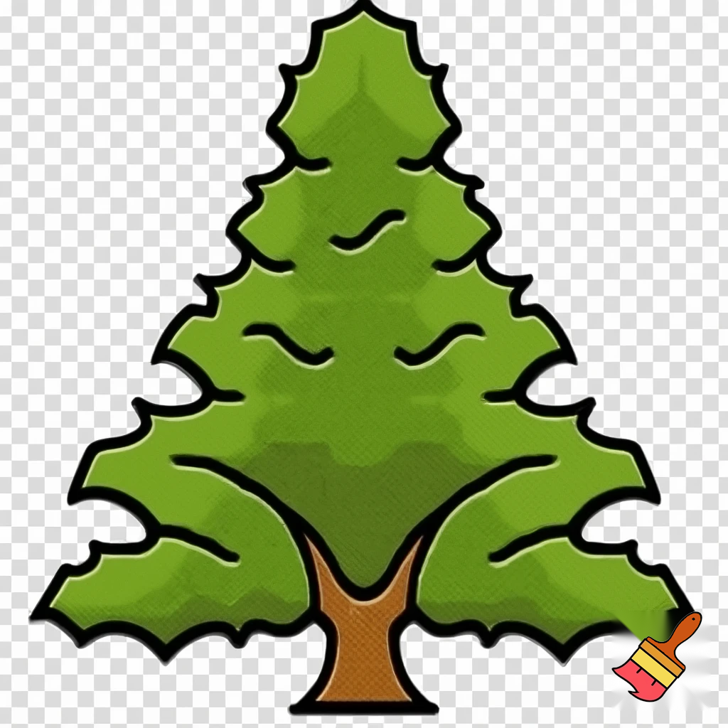 icon of fir tree in cartoon style