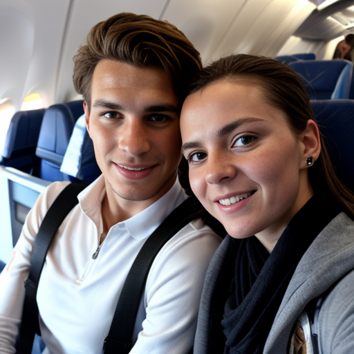 Goretzka and Vanessa at the plane