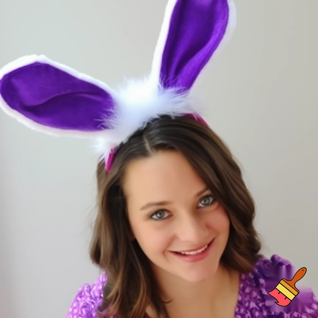 Easter bunny headband, top hat, Easter hat headband, top hat, purple and white, purple and white velvet top hat