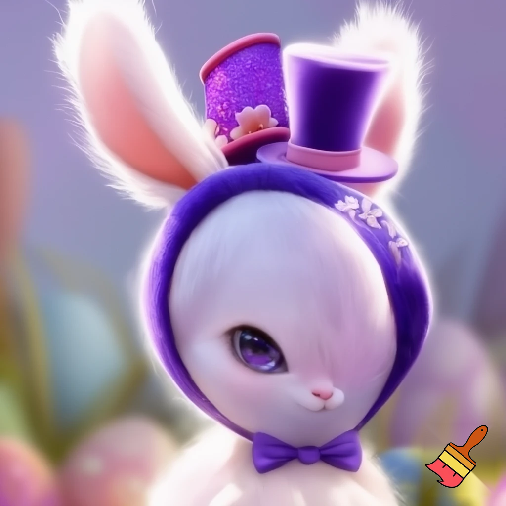 Easter bunny headband velvet Easter bunny, bunny ears, purple and white bunny headband purple and pink top hat