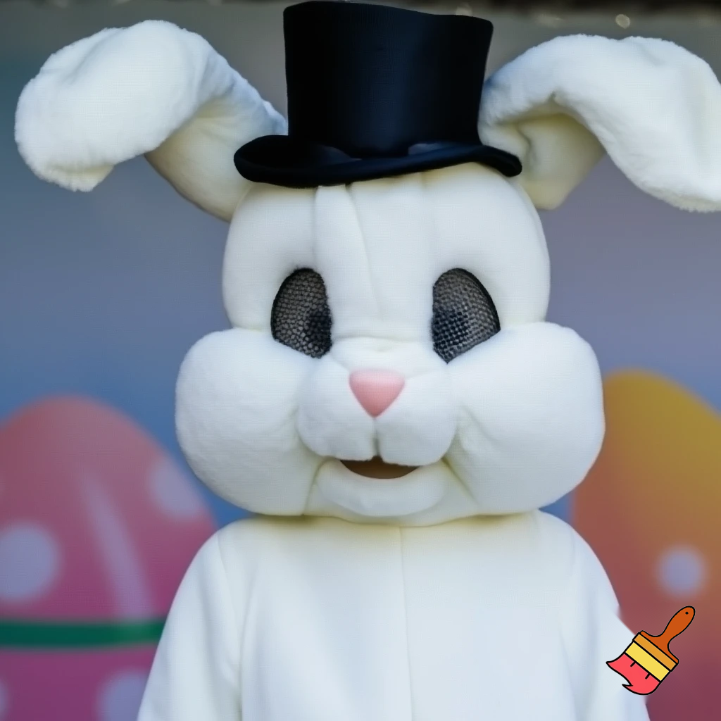 Easter bunny mascot costume top hat