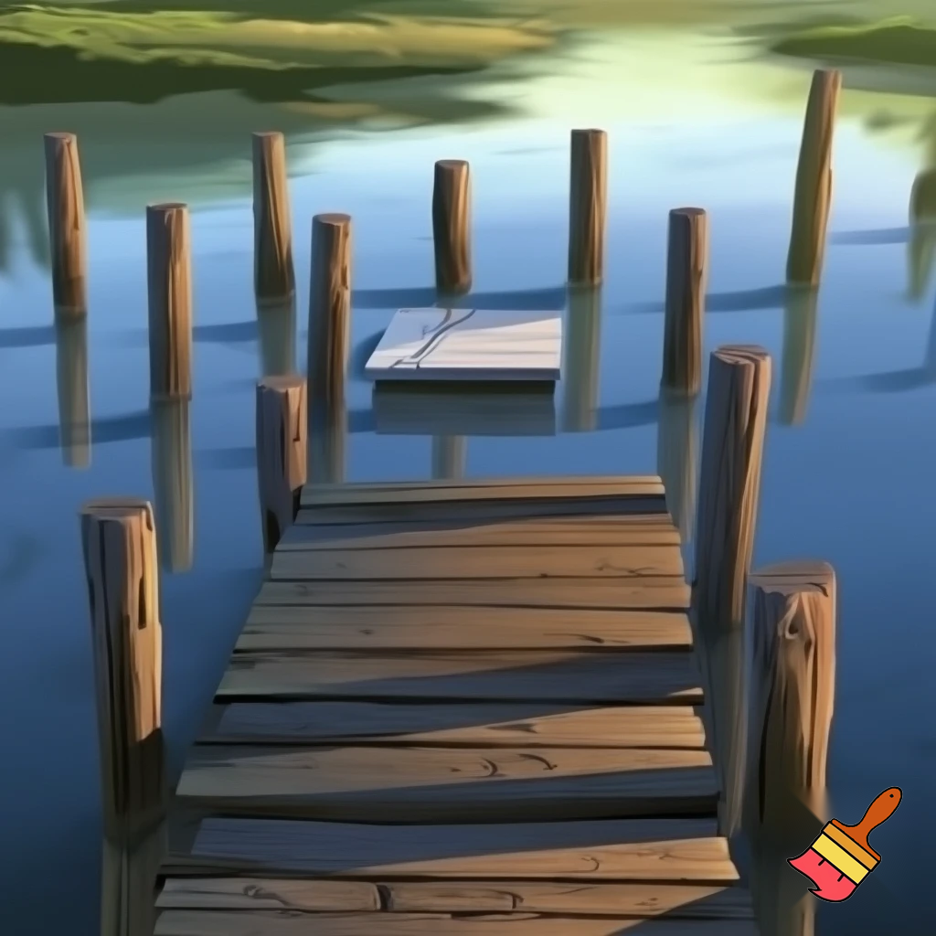 A Dock over a small pond with 18 pilings and a small T shaped end 