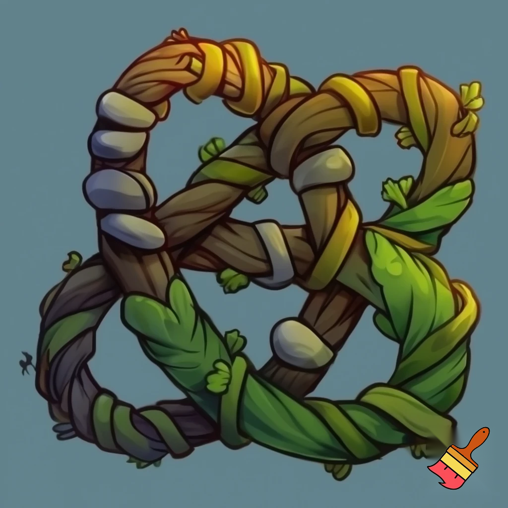 single icon of nature exploration in cartoon style : figure 8 knot