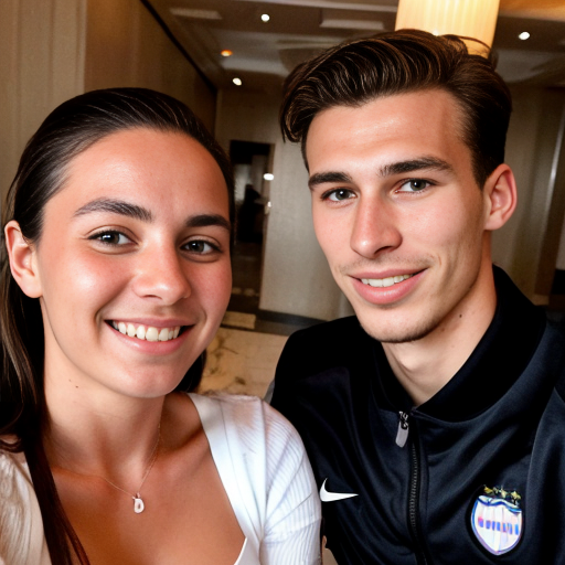 Goretzka and Vanessa at the hotel 