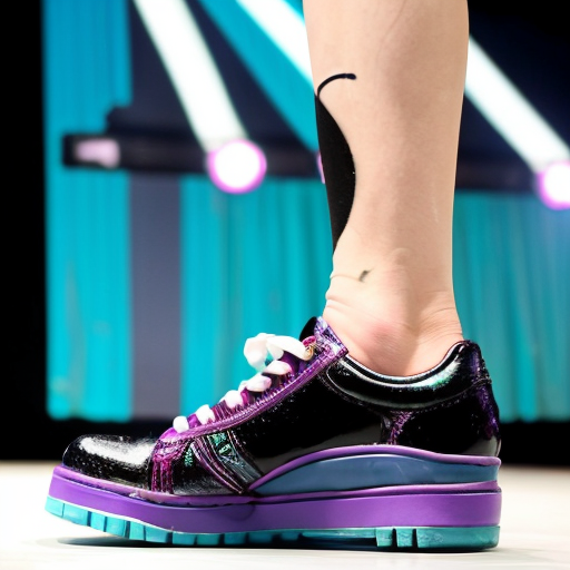 Hatsune Miku's shoe fell off during a performance on stage, and she tried to put it back on but couldn't.