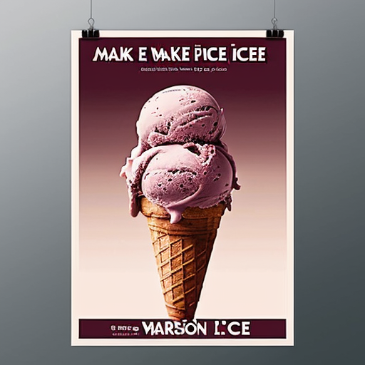 Make a visually appealing poster promoting Warndu Davison Plum Ice Cream