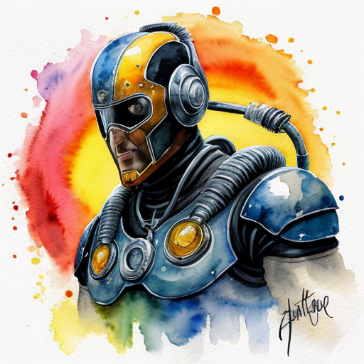 the symbol of a hero called ATOM cyberpunk style