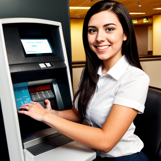 a bank teller and an atm 