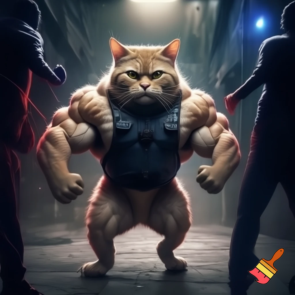 buff cat getting arrested 
