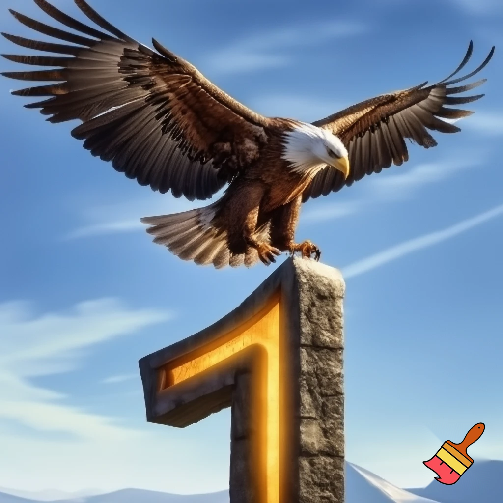 Eagle landing on number one