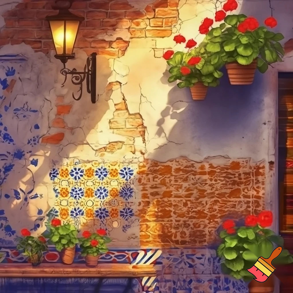 can you generate the wall of a spanish cafe