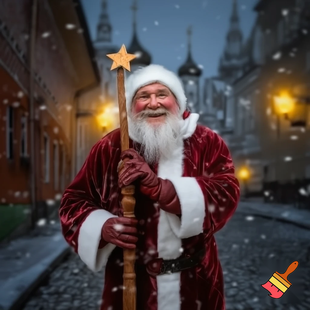 Santa Claus, Russia walking stick star the real person