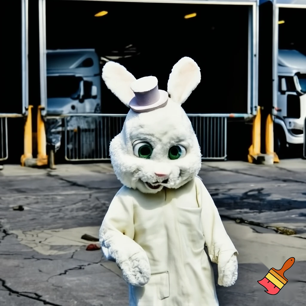 Mascot costume, Easter bunny top hat special top hat falcon gate trucking Centre