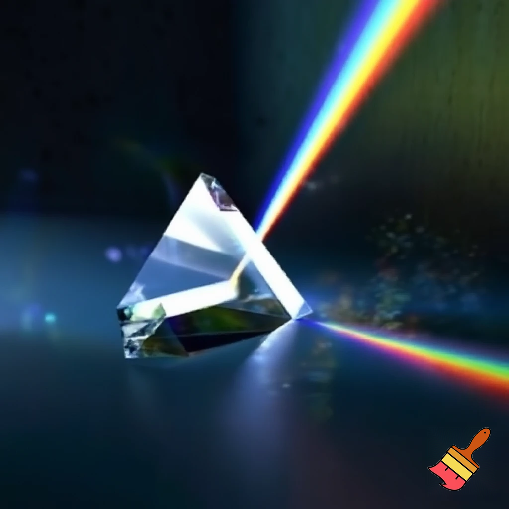 It generates a refracted image, an optical phenomenon, using a prism and a ray of light.