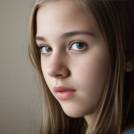 Teen girl 13-15 facing camra