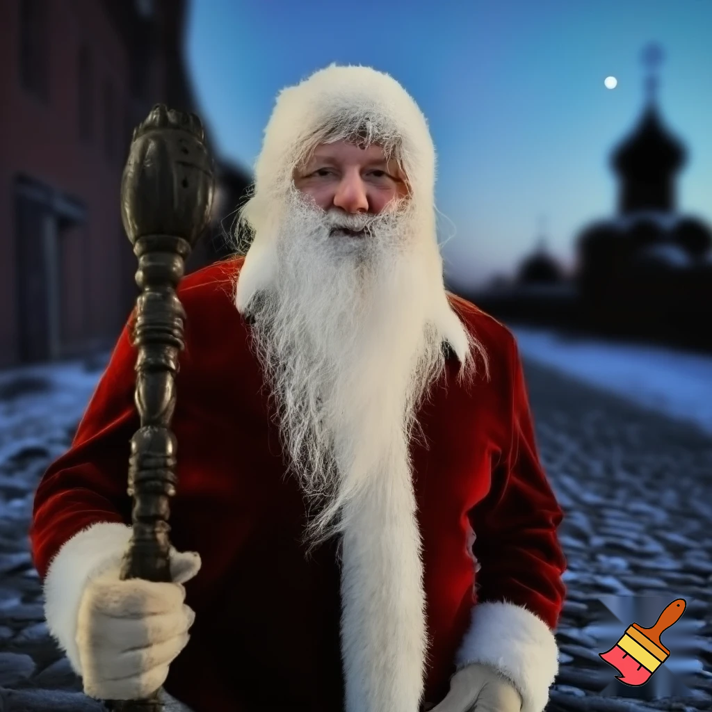 Santa Claus, Russia walking stick star the real person