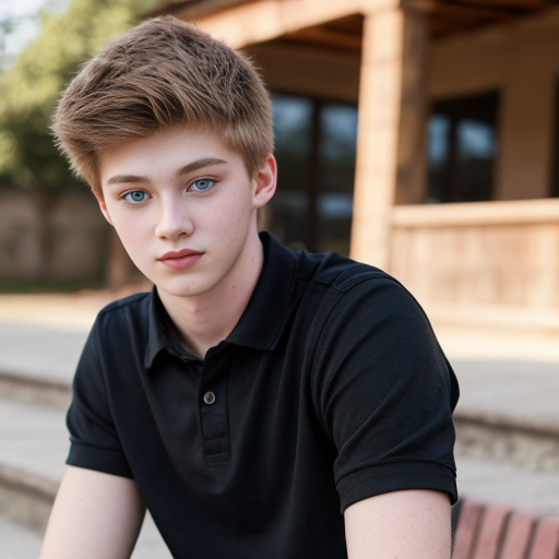 Handsome 18 year old with very pale skin, blue eyes and black hair
