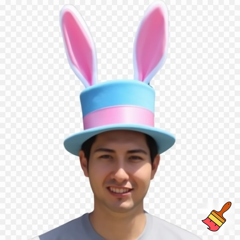 Easter bunny castle mascot top hat costume Easter bunny ears bunny head hat top hat