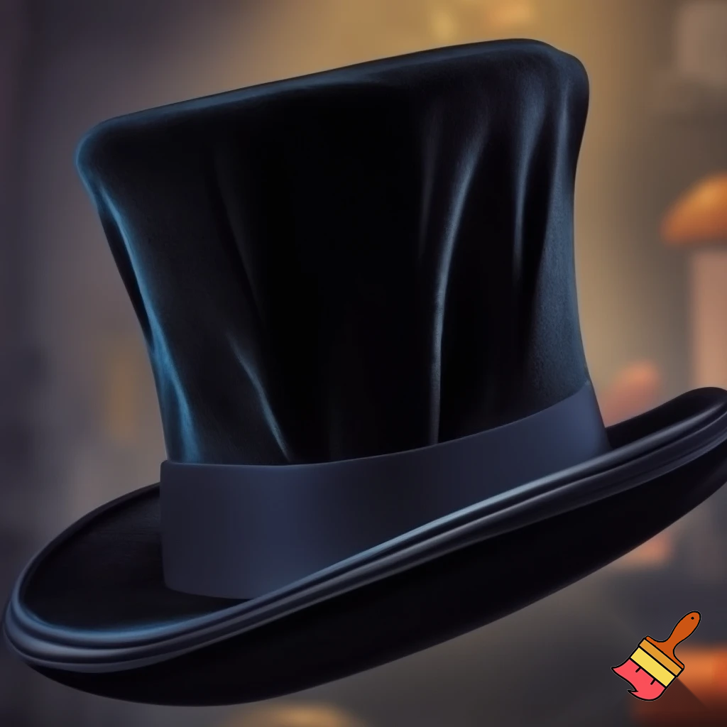 Willy Wonka top hat velvet black and velvet Willy Wonka black black