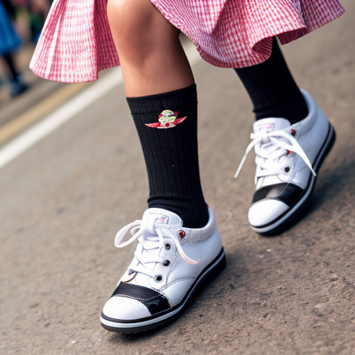 Cute adorable niña Chilindrina glasses con hair lazo con verano sailor uniforme escolar con zapatos negros escolar con calcetines blancos con sombrero sailor con caminar con desfile con ciudad 9