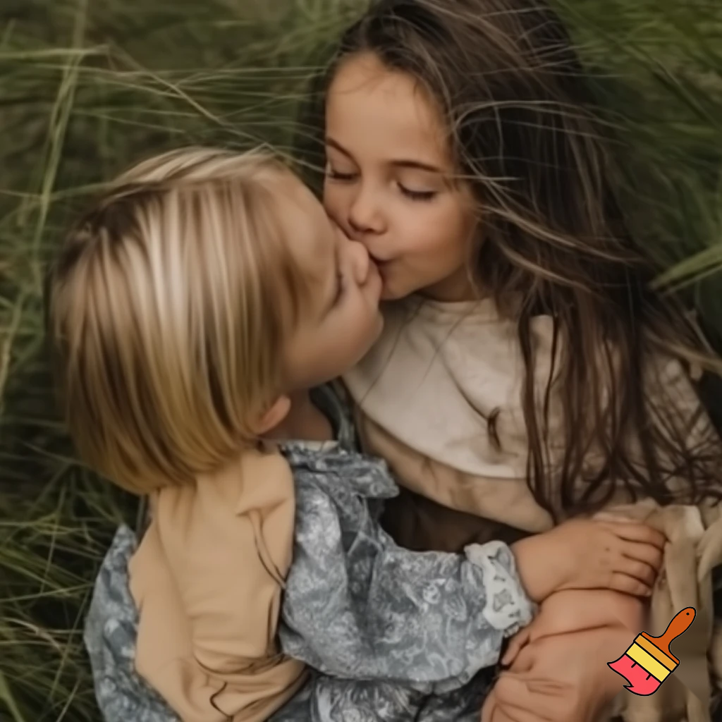 A girl kissing lips here boy frind the girls is without drees
