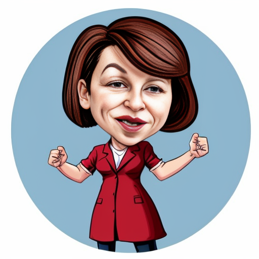 Caricatura animada de mujer luchadora por los derechos de los niños