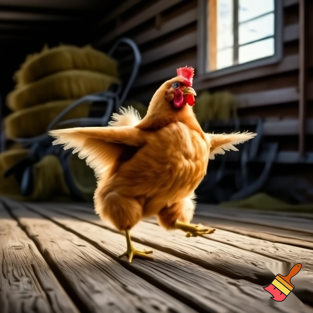 A chicken dancing 