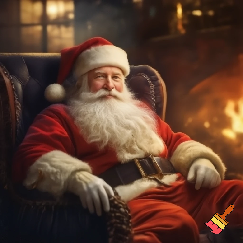 Santa Claus, a chair