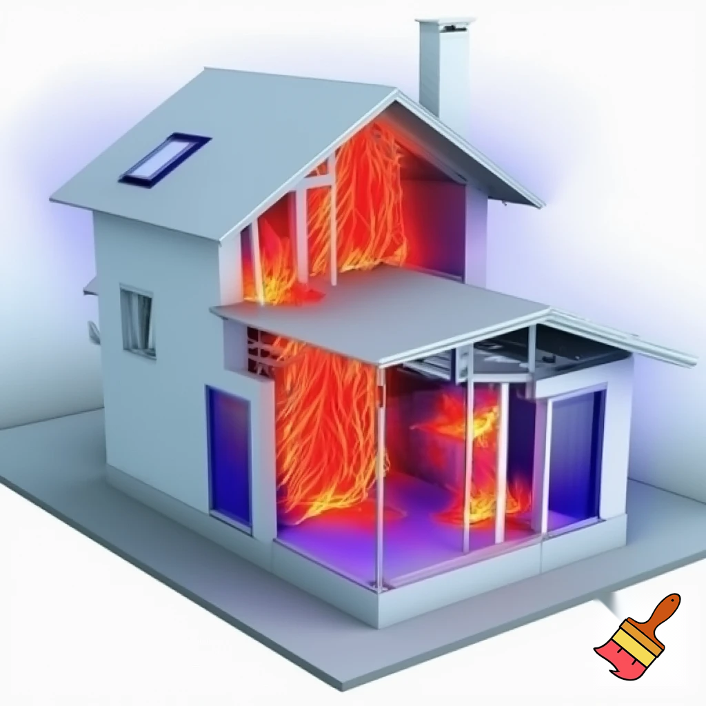 Diagrams or labelled images of a house showing where heat is lost