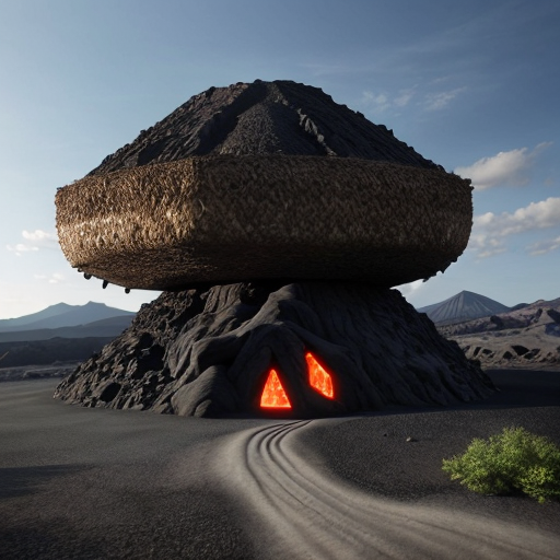 create a landscape volcano like a house for a hallwolf