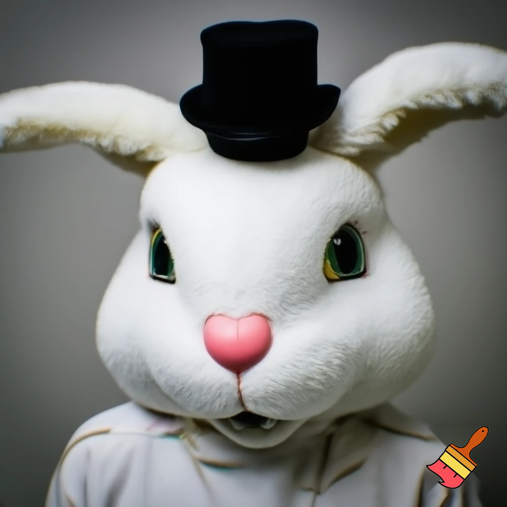 Easter bunny mascot costume top hat