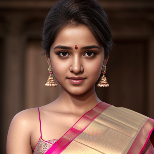 Cute girl in saree semi nude