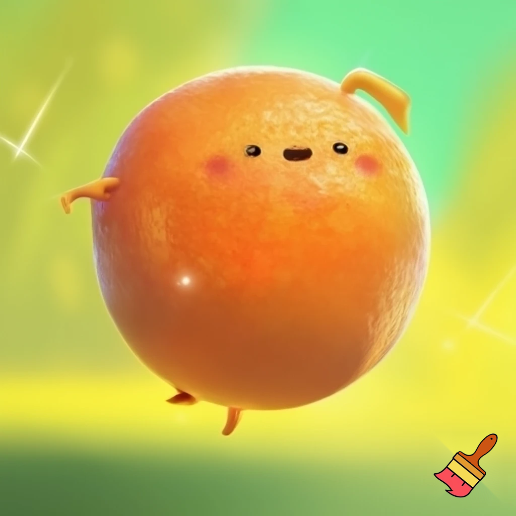 child shaped like an orange doing a backflip
