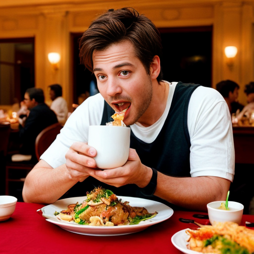 a famous person eating