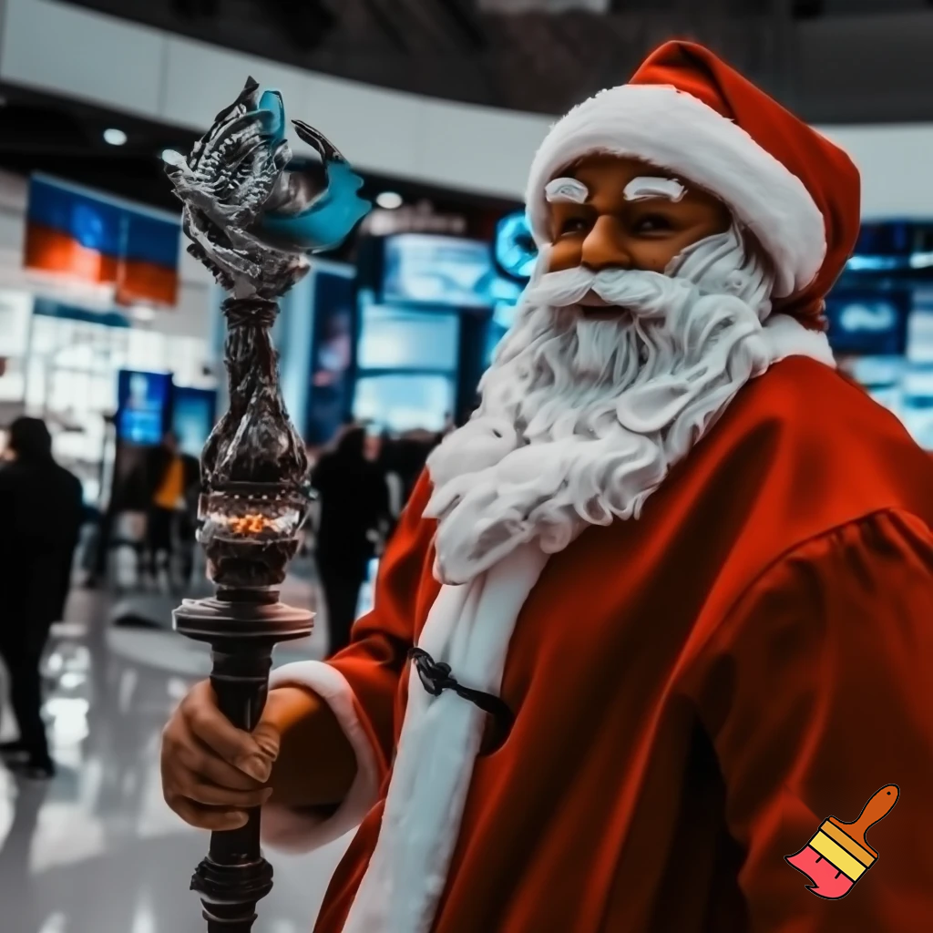 Santa Claus magic walking stick staff Russia shopping Centre Australia shopping