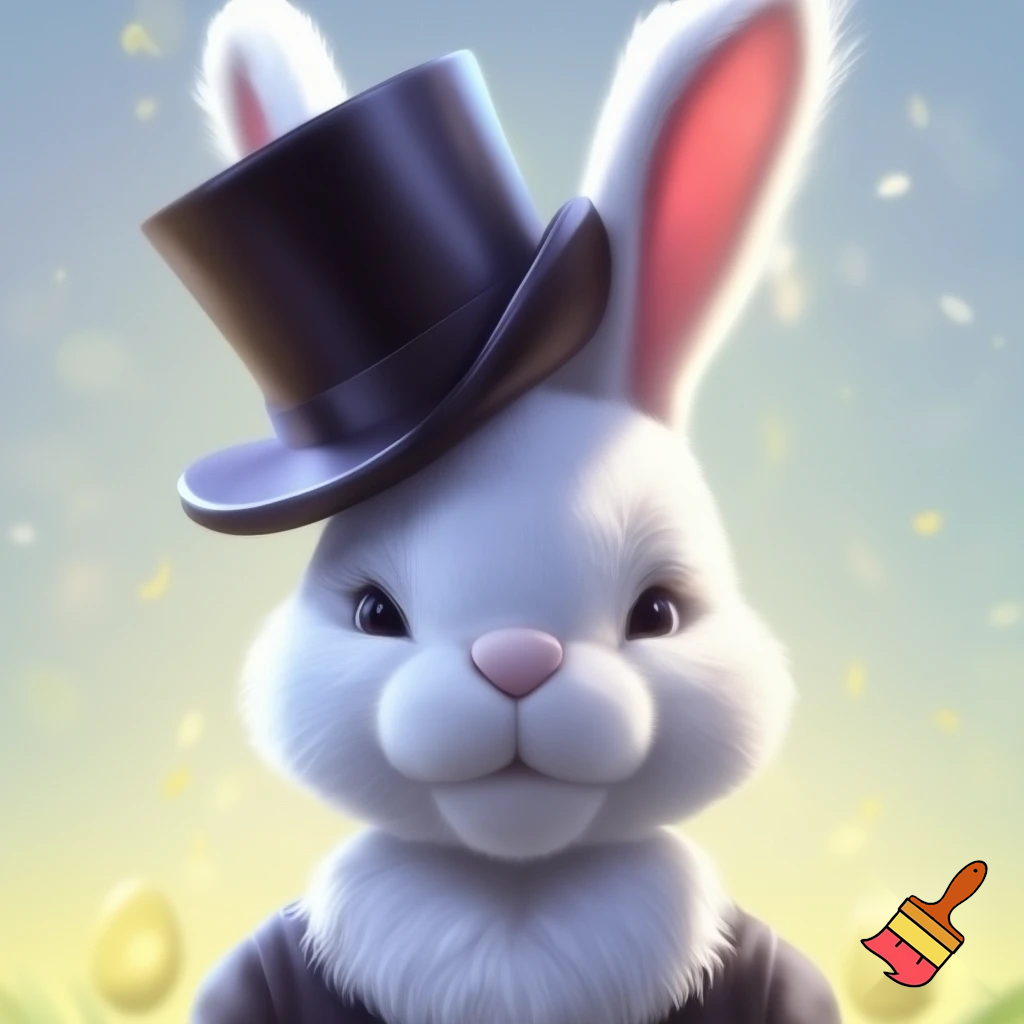 Easter bunny mascot costume top hat