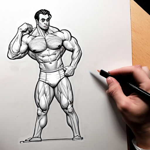 Drawing poses thin man & muscular man