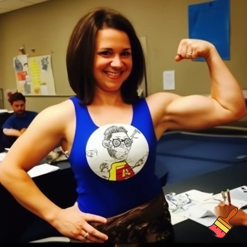 Luann Comic Strip: 19 year old Bernice Halper flexes her muscles while her bestie(Luann) draws her posing at her college art class: cartoon comic strip style