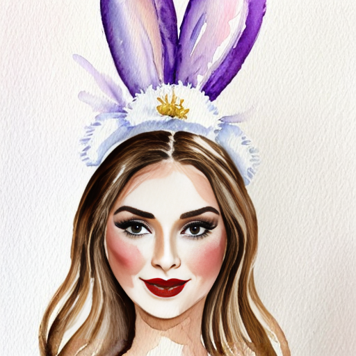  Purple and white Easter bunny headband top hat headband with gold