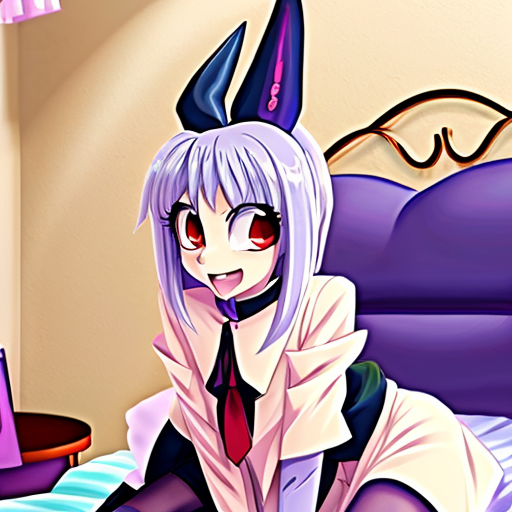 Angel dust from Hazbin hotel on a bed being pinned hes panting and breathless and desperate.