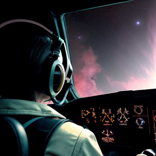 Interior cockpit view looking out at deep-space nebulae — colorful gaseous formations flowing like neural patterns, protagonist sitting contemplative, HUD overlays unobtrusive, emotional and quiet, soft warm highlights on face, ultra-detailed starfield.

Settings / Steps:

Aspect ratio 21:9 (cinematic).

Depth: foreground cockpit instruments, mid protagonist, background nebula.

Mood: contemplative, minimal action.


Negative prompt: text overlays, low detail, garish colors, watermark

Variations: external shot of ship drifting past nebula, portrait of protagonist in helmet.
