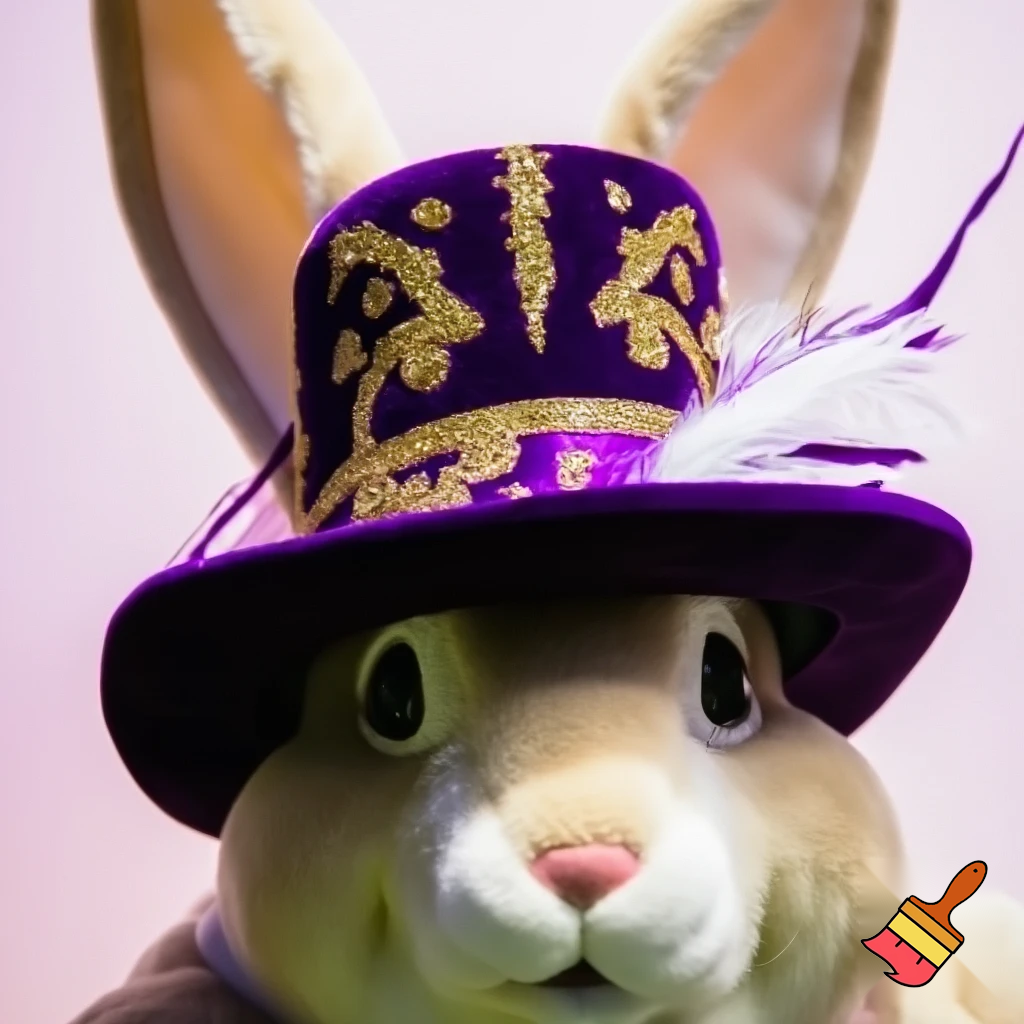 Purple and gold top hat velvet glitter gold purple purple and white purple and white Easter bunny is ears special hat mascot Easter bunny? Costume.