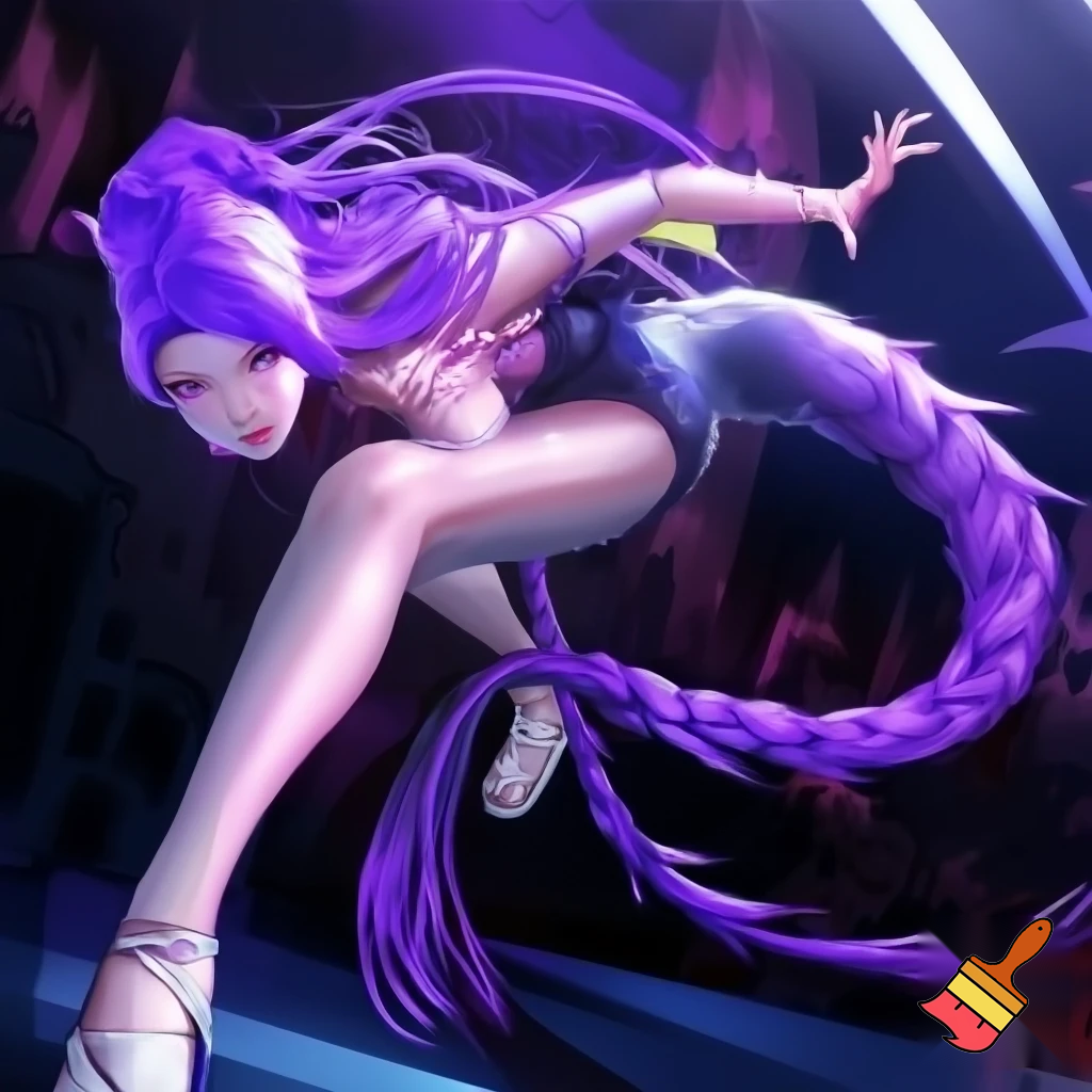 rumi, the main character in the animated film KPop Demon Hunters, is described as a slim and athletic young Korean woman in her early twenties. Her physical description in the film is highly stylized to reflect K-pop idol beauty standards, but the character design also emphasizes her strength and agility as a demon hunter. ties, reconciling her dual nature and the markings that appear on her skin. The hair is a vibrant, brilliant purple (often described as lavender or lilac in fan discussions). Unlike the demon patterns on her body which change color, the purple hair is a static feature that she has had since childhood, suggesting it is a natural result of her half-demon heritage rather than dye.
Style: Her hair is typically styled in a very long, high-swept braid that reaches down to her calves or even ankles. The specific braiding technique is most often a dragon braid or pull-through braid, which gives it a voluminous, segmented, and rope-like appearance that can whip around dramatically during fight scenes.