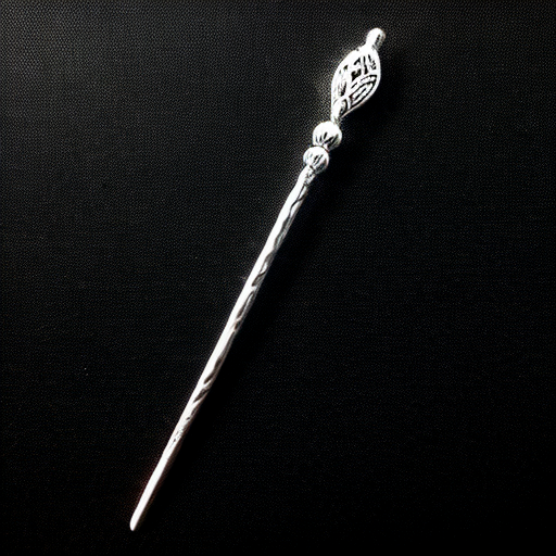 silver and white mystical wand on a solid black background