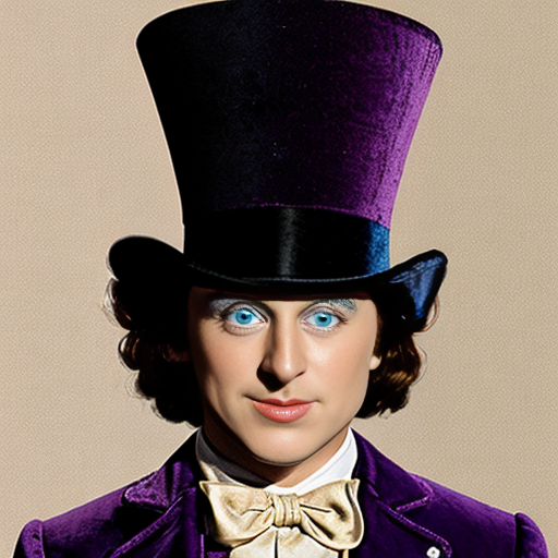 Willy Wonka top hat velvet
