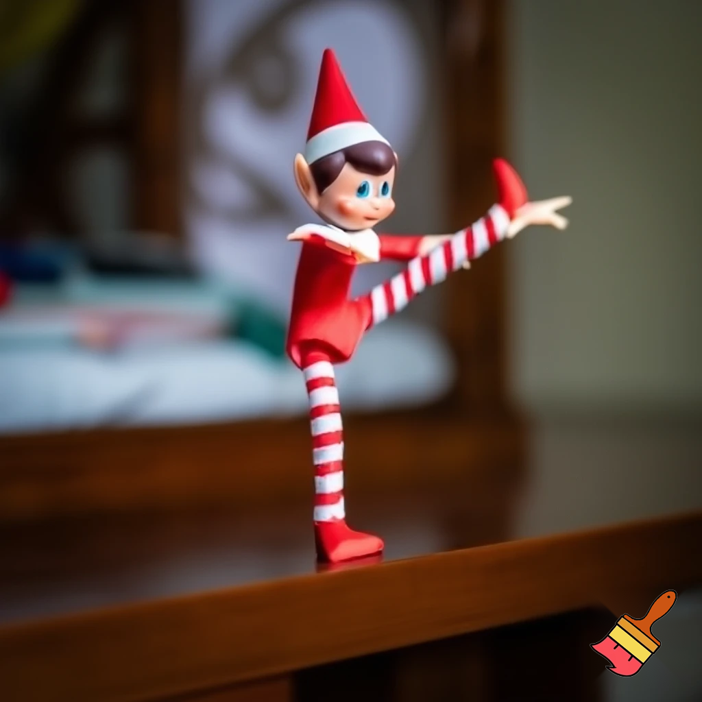 Elf on the shelf doing tricks