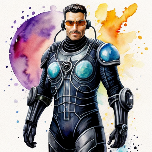 the symbol of a hero called ATOM cyberpunk style