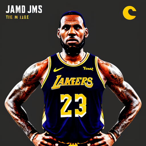 generate a lebron james image with the title pyramid_hq the goat